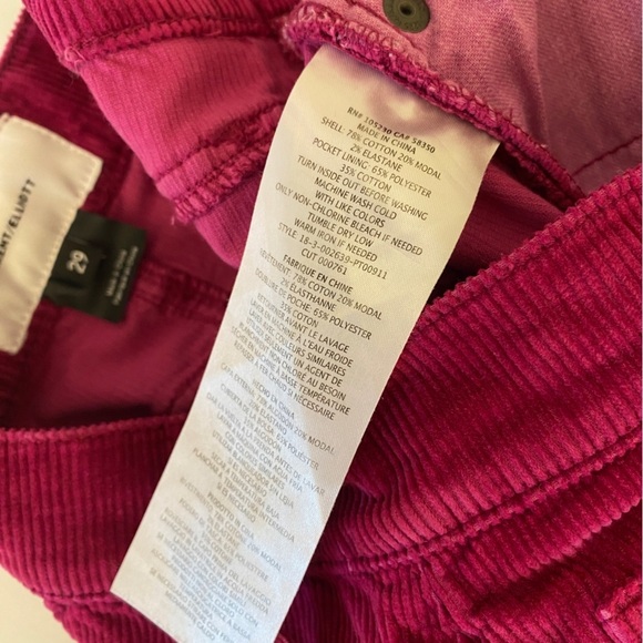 Current/Elliot || Corduroy Crop Flare Pants Magenta Fuchsia Pink 29 - Picture 3 of 10